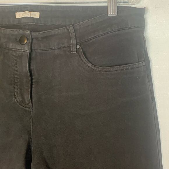 Eileen Fisher womens medium lightweight black jeans straightleg denim cotton - Picture 3 of 8